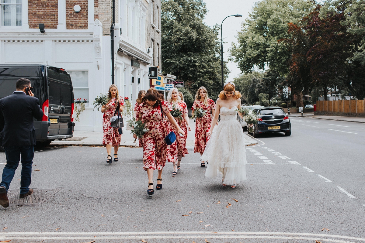 two vintage gowns quirky london wedding 18
