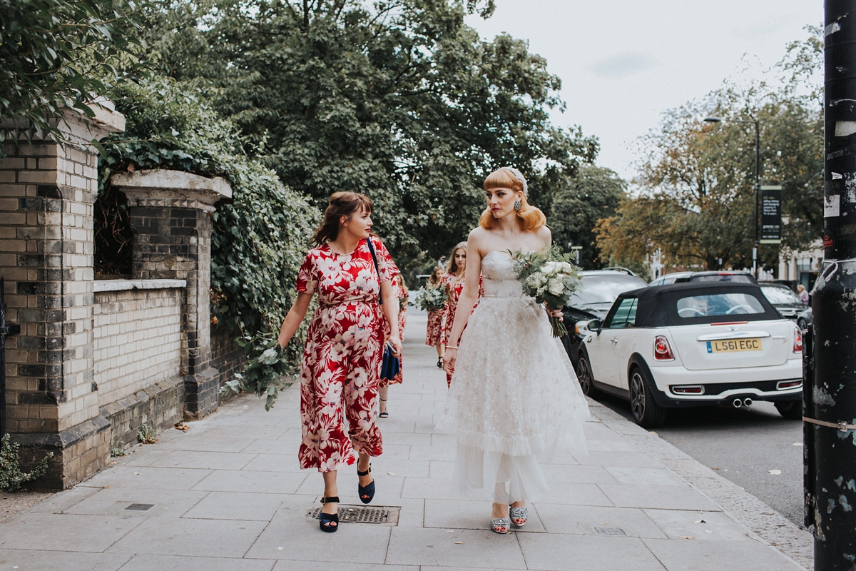 two vintage gowns quirky london wedding 19