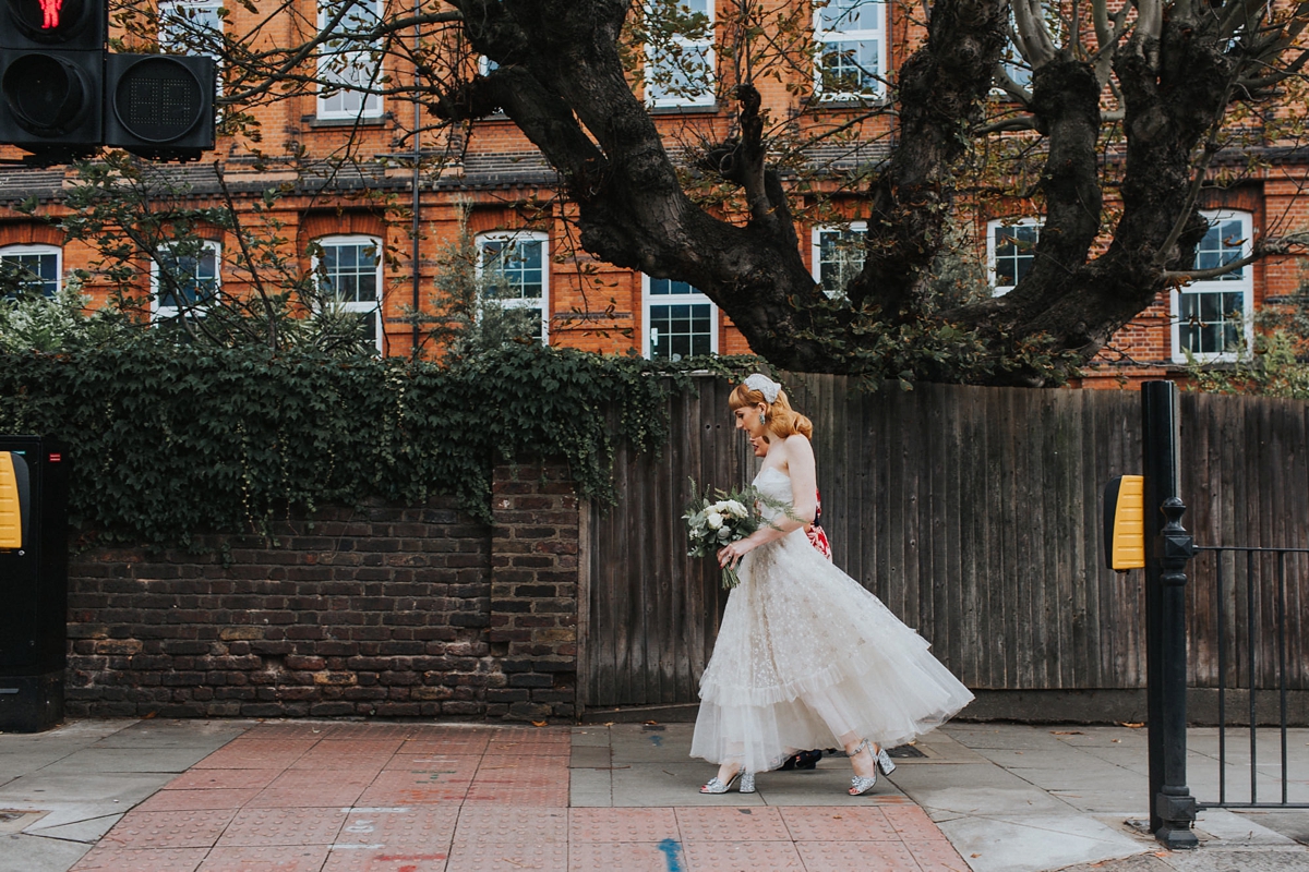 two vintage gowns quirky london wedding 20