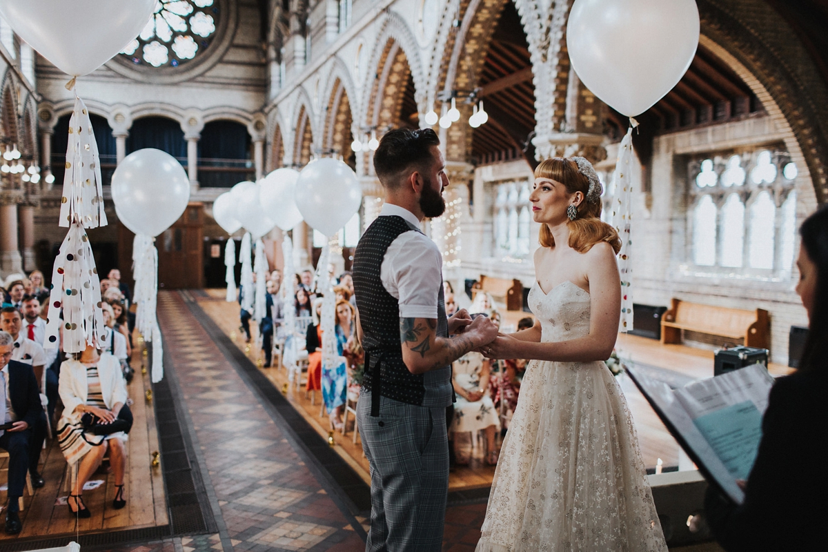 two vintage gowns quirky london wedding 29