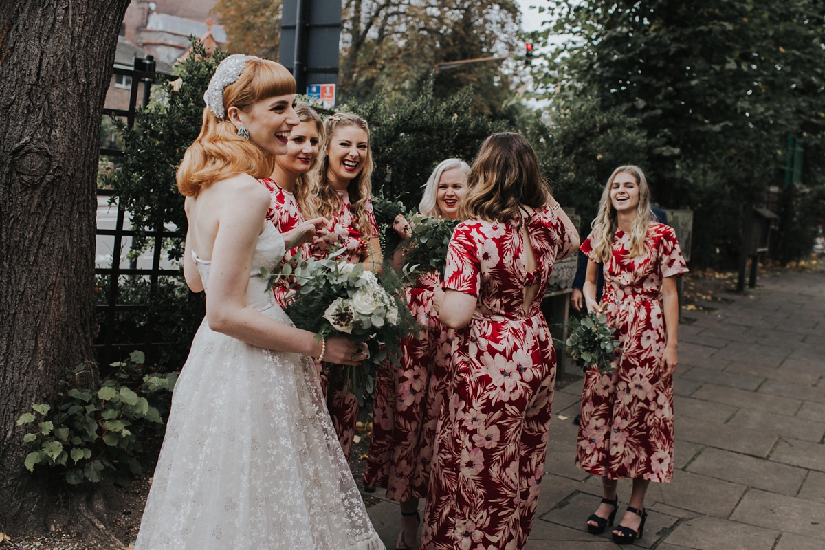 two vintage gowns quirky london wedding 53