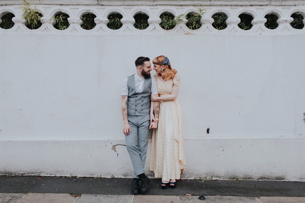 two vintage gowns quirky london wedding 78