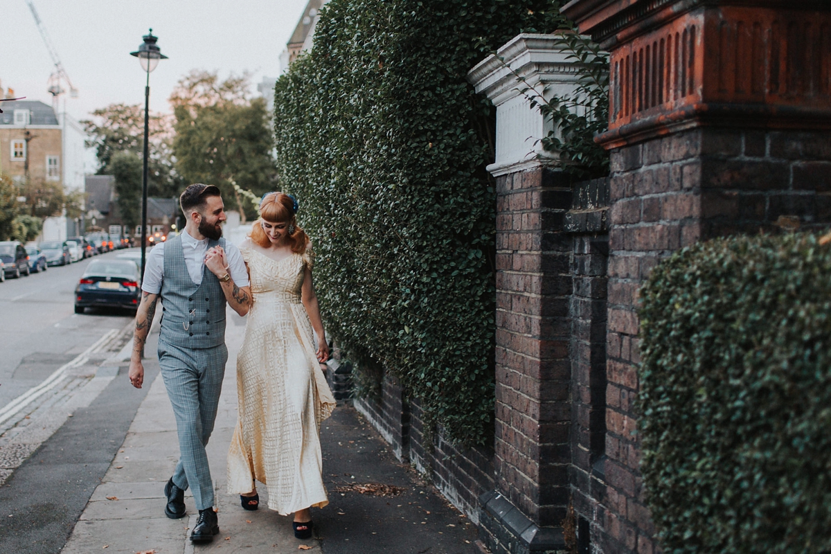 two vintage gowns quirky london wedding 81