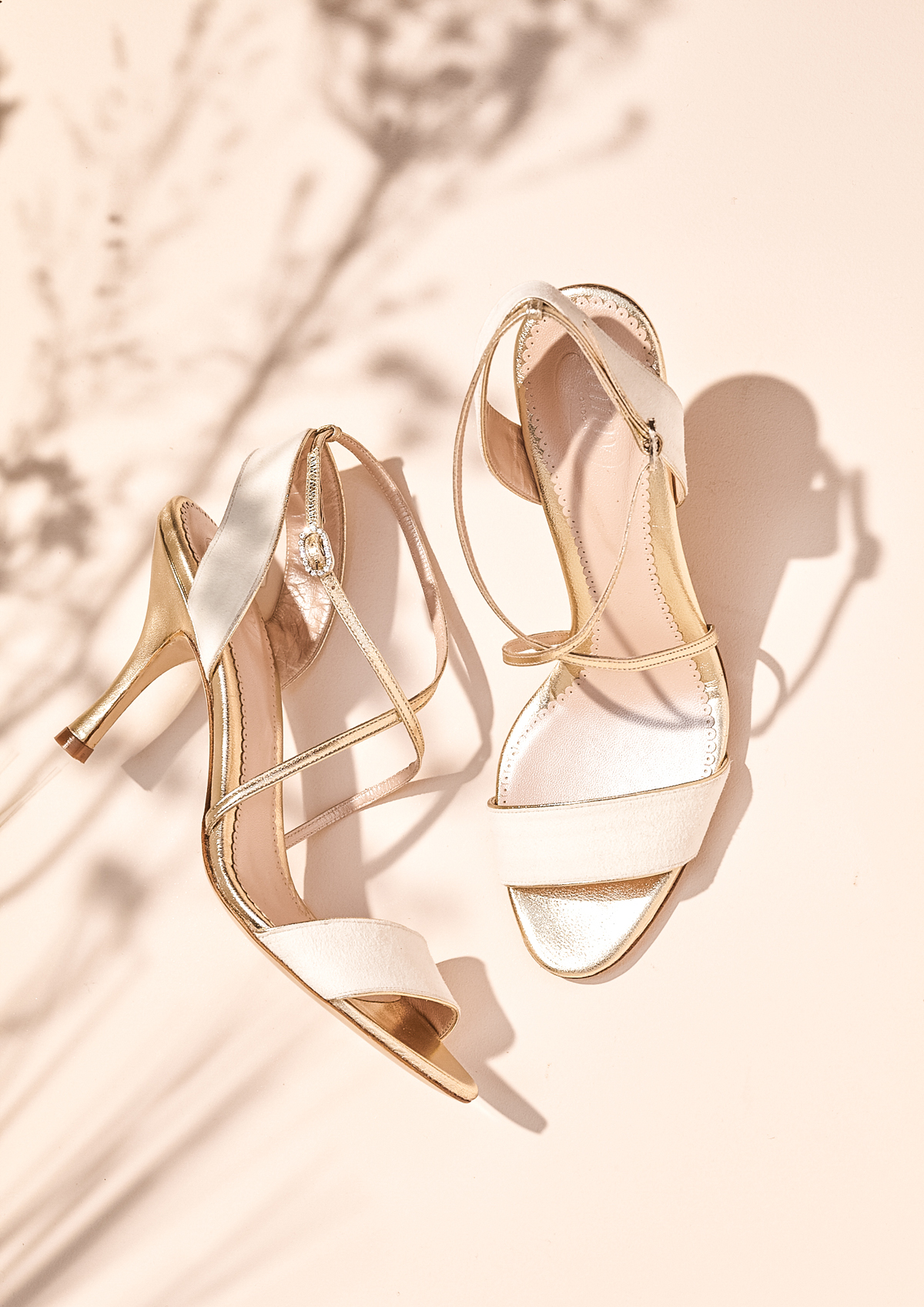 Open to high heel wedding sandals, Emmy London.