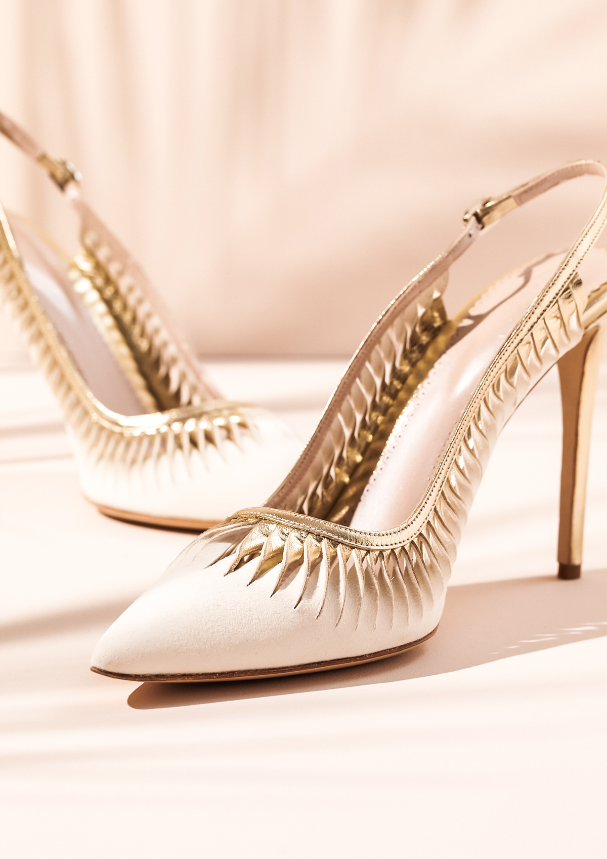 Pointed wedding shoes, Emmy London.