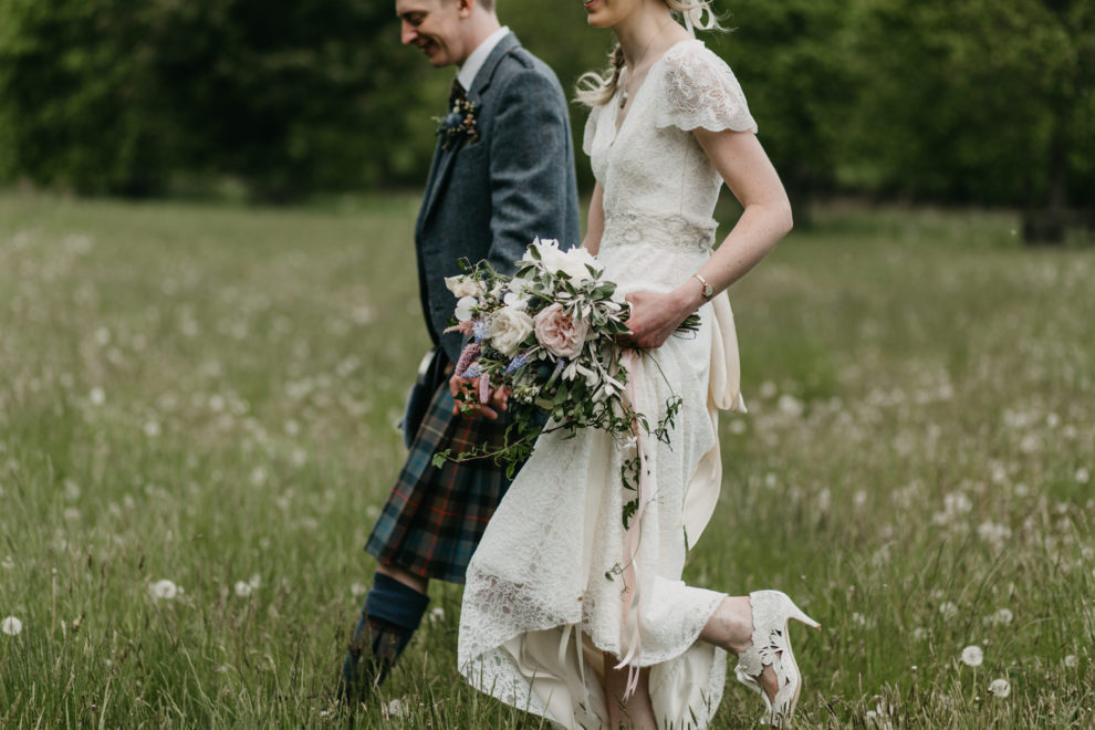 Charlie Brear Gown and a Humanist Ceremony for a Rustic Scottish Wedding in May 6 SMITH 0491