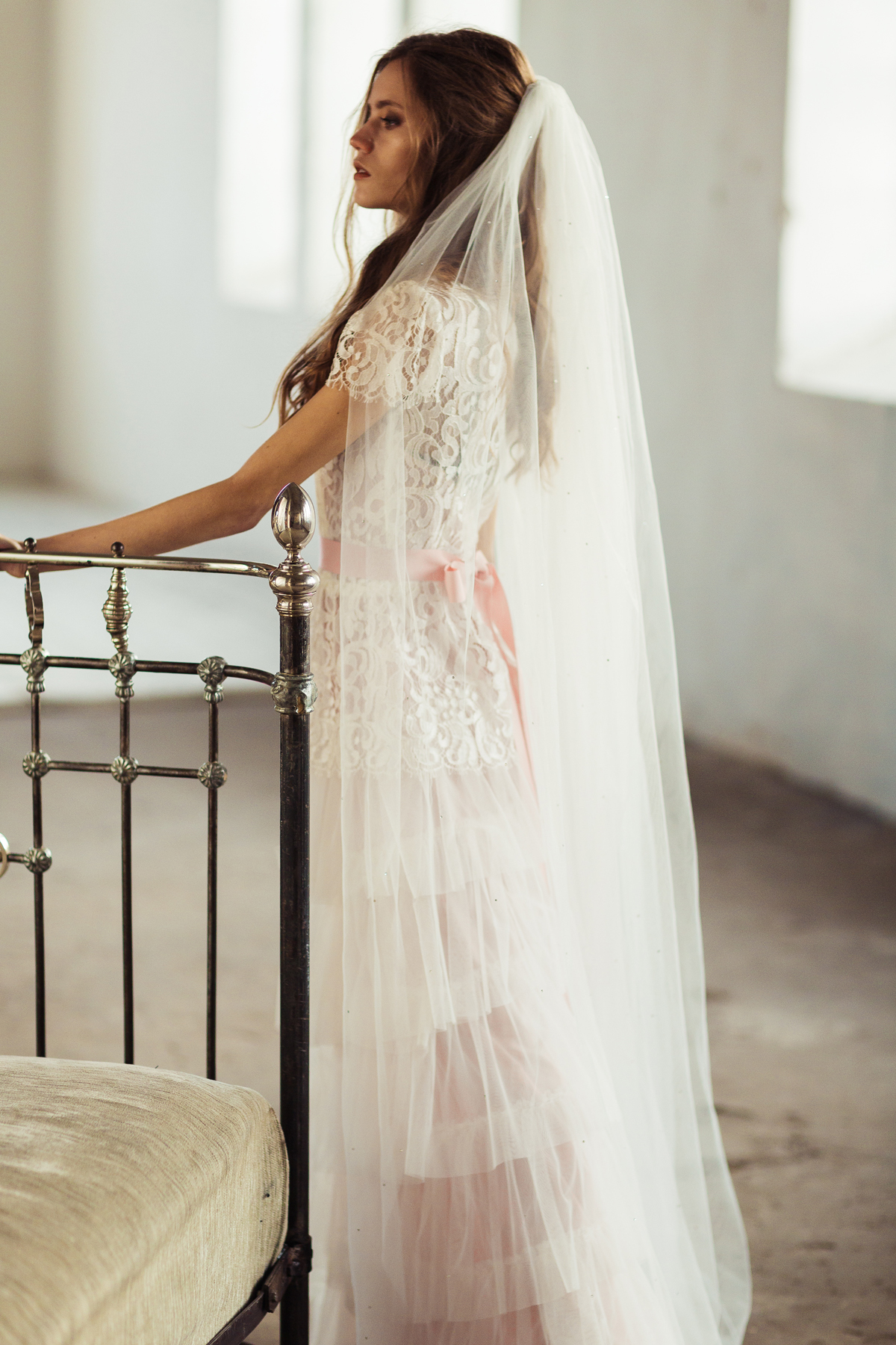 Single veil with 250 Swarovski crystals 1706 - KATYA KATYA LONDON - A beautiful boutique of wedding dresses and accessories for the modern brides Single veil with 250 Swarovski crystals 1706