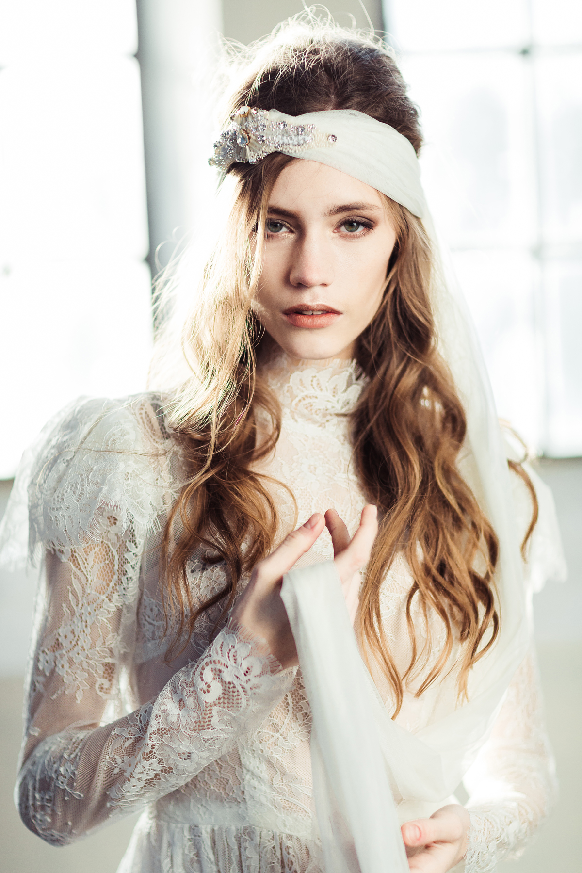 Swarovski boho veil 1705 - KATYA KATYA LONDON - A beautiful boutique of wedding dresses and accessories for the modern brides Swarovski boho veil 1705