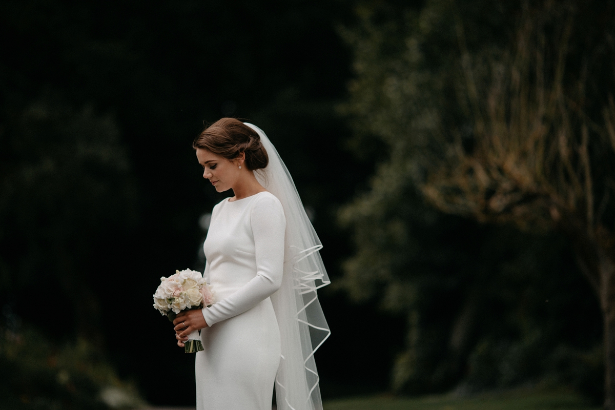 A Long-Sleeved, Chic and Sophisticated Pronovias Gown for an Elegant ...