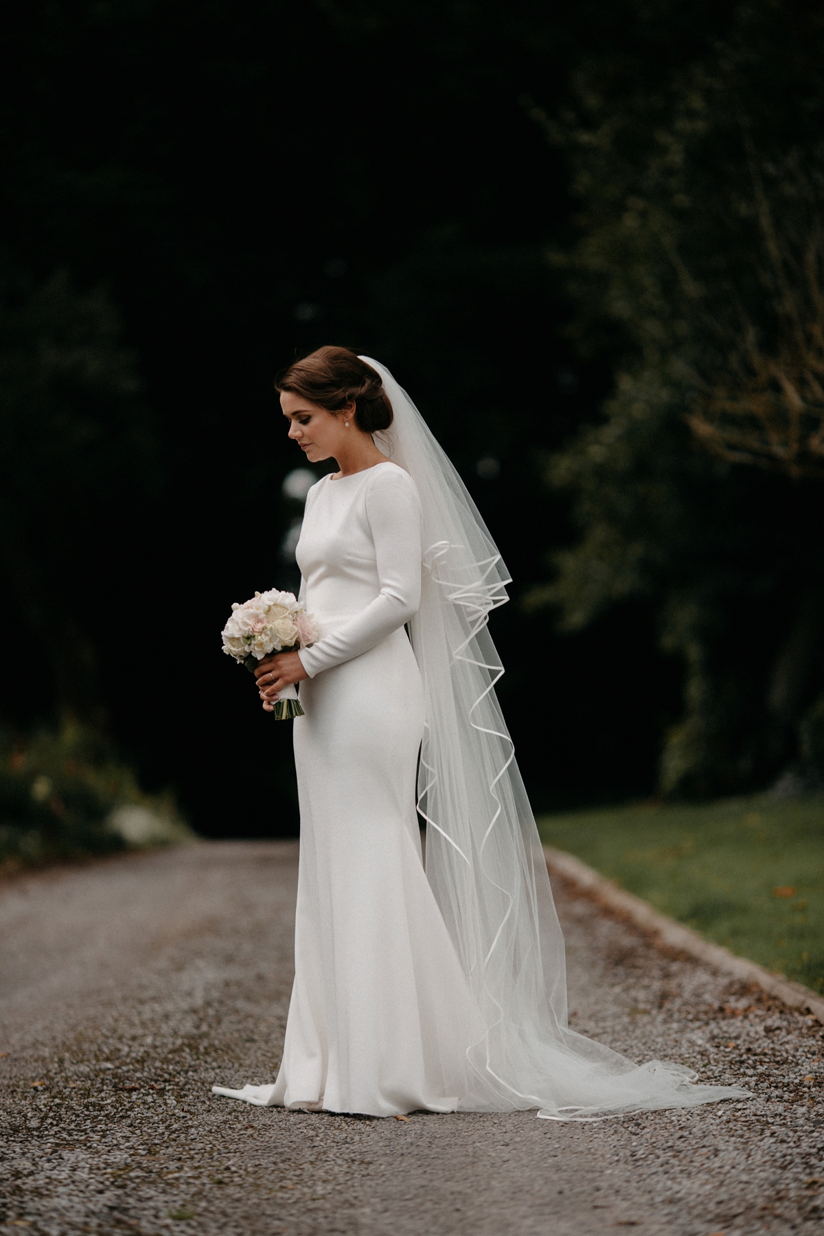 long sleeve pronovias wedding dress