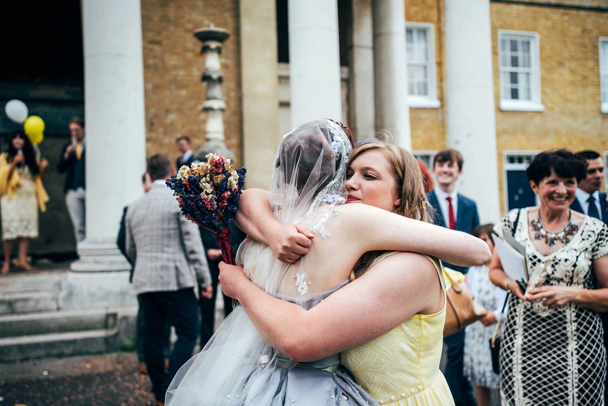 grey dress unconventional modern wedding 38