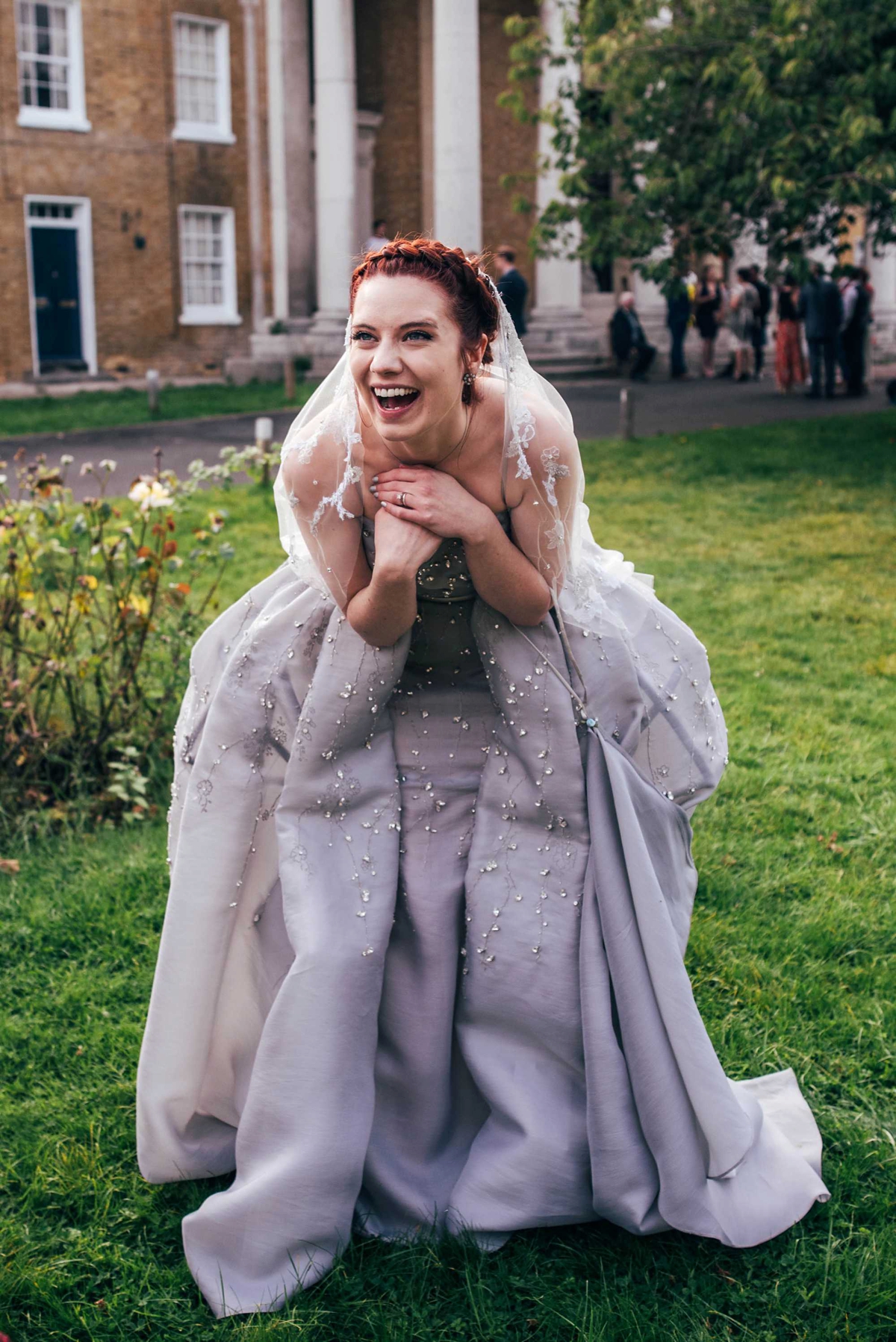 grey dress unconventional modern wedding 50