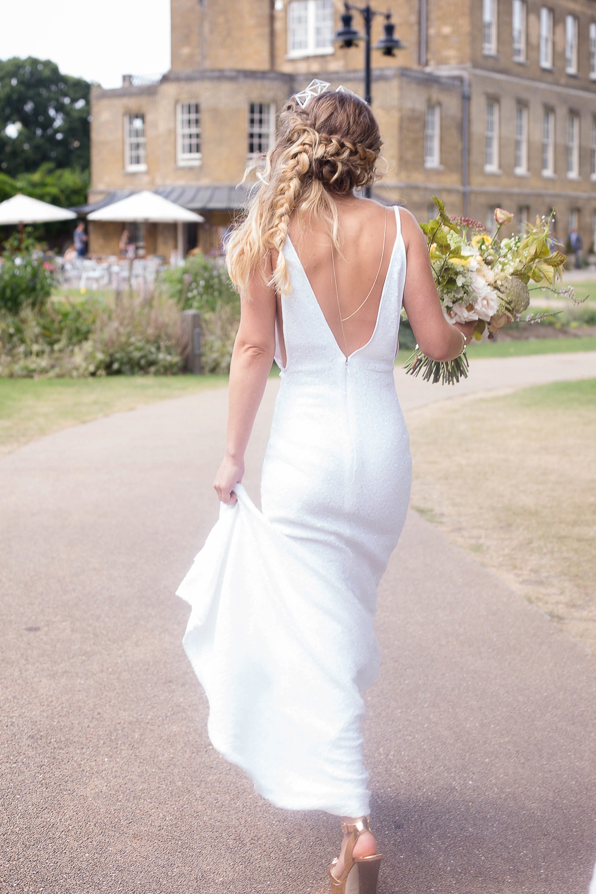 And For Love wedding dress 12 - A Minimalist London Wedding Inspired by Geometry And Sparkle And For Love wedding dress 12