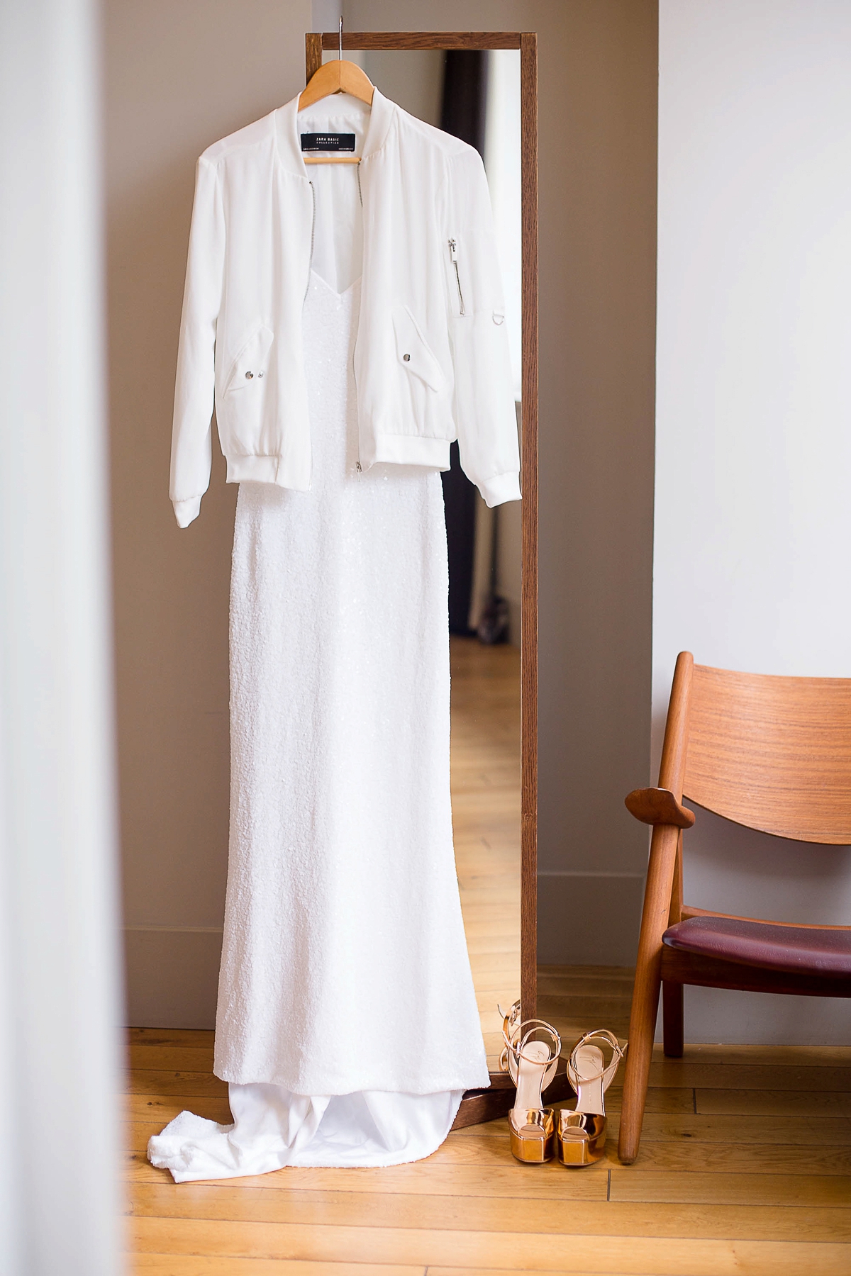 And For Love wedding dress 2 - A Minimalist London Wedding Inspired by Geometry And Sparkle And For Love wedding dress 2