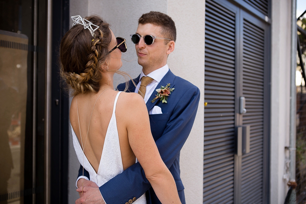 And For Love wedding dress 28 - A Minimalist London Wedding Inspired by Geometry And Sparkle And For Love wedding dress 28