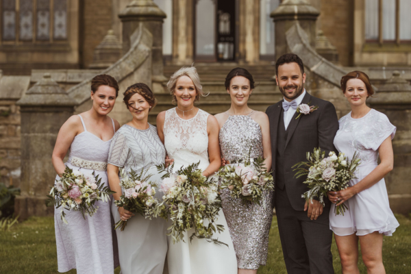 A High-Low Jesus Peiro Gown For A Wedding in a North Yorkshire Castle