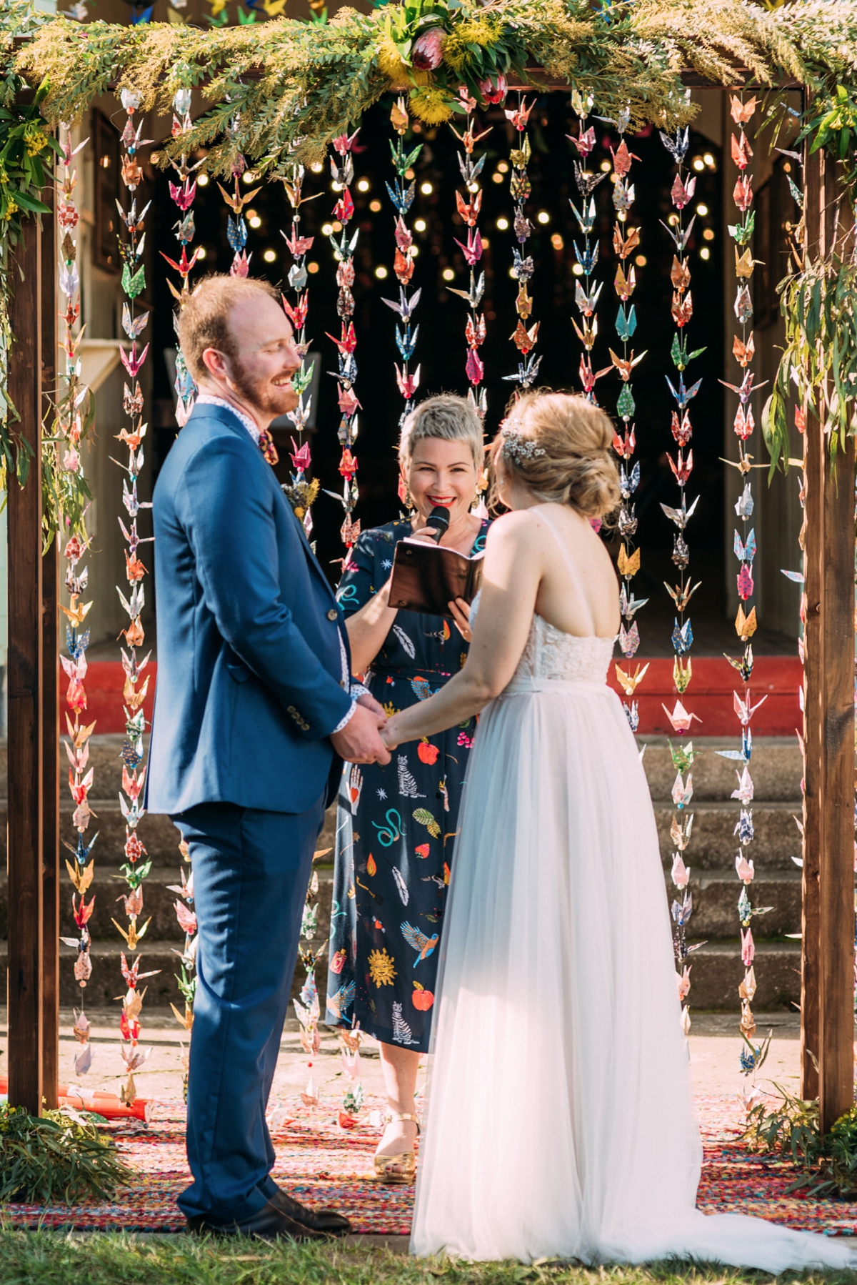 watters blush dress queensland wedding 33 - A Willowby by Watters Dress for a Colourful Queensland Wedding With Hundreds of Paper Cranes watters blush dress queensland wedding 33