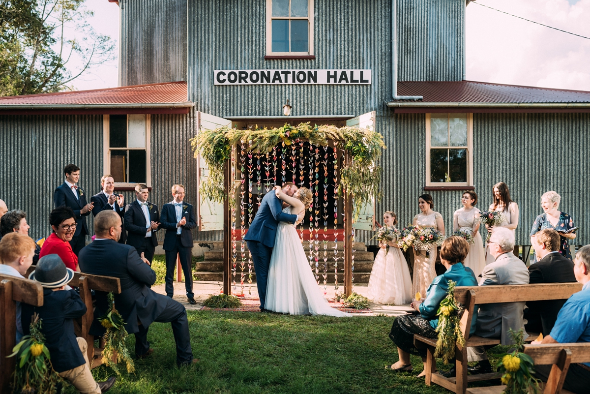 watters blush dress queensland wedding 40 - A Willowby by Watters Dress for a Colourful Queensland Wedding With Hundreds of Paper Cranes watters blush dress queensland wedding 40