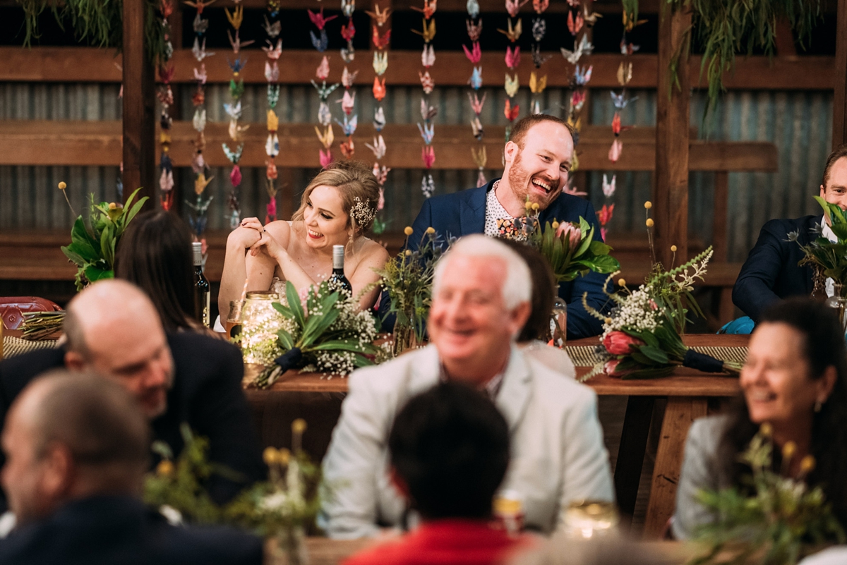 watters blush dress queensland wedding 68 - A Willowby by Watters Dress for a Colourful Queensland Wedding With Hundreds of Paper Cranes watters blush dress queensland wedding 68