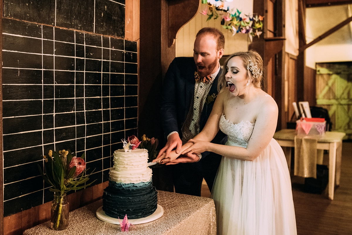 watters blush dress queensland wedding 73 - A Willowby by Watters Dress for a Colourful Queensland Wedding With Hundreds of Paper Cranes watters blush dress queensland wedding 73