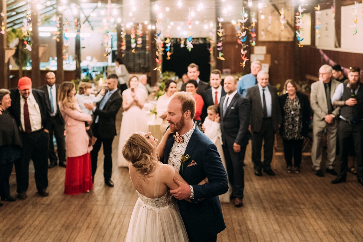 watters blush dress queensland wedding 74 - A Willowby by Watters Dress for a Colourful Queensland Wedding With Hundreds of Paper Cranes watters blush dress queensland wedding 74