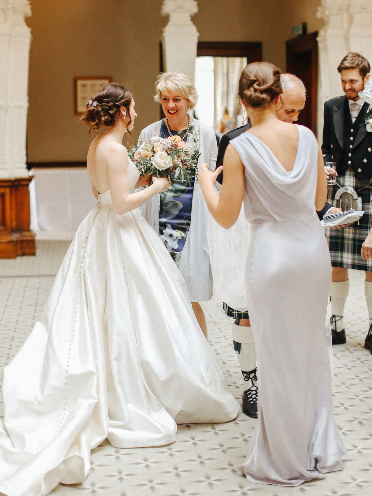 126 A Caroline Castigliano gown for an elegant peach Manor House wedding