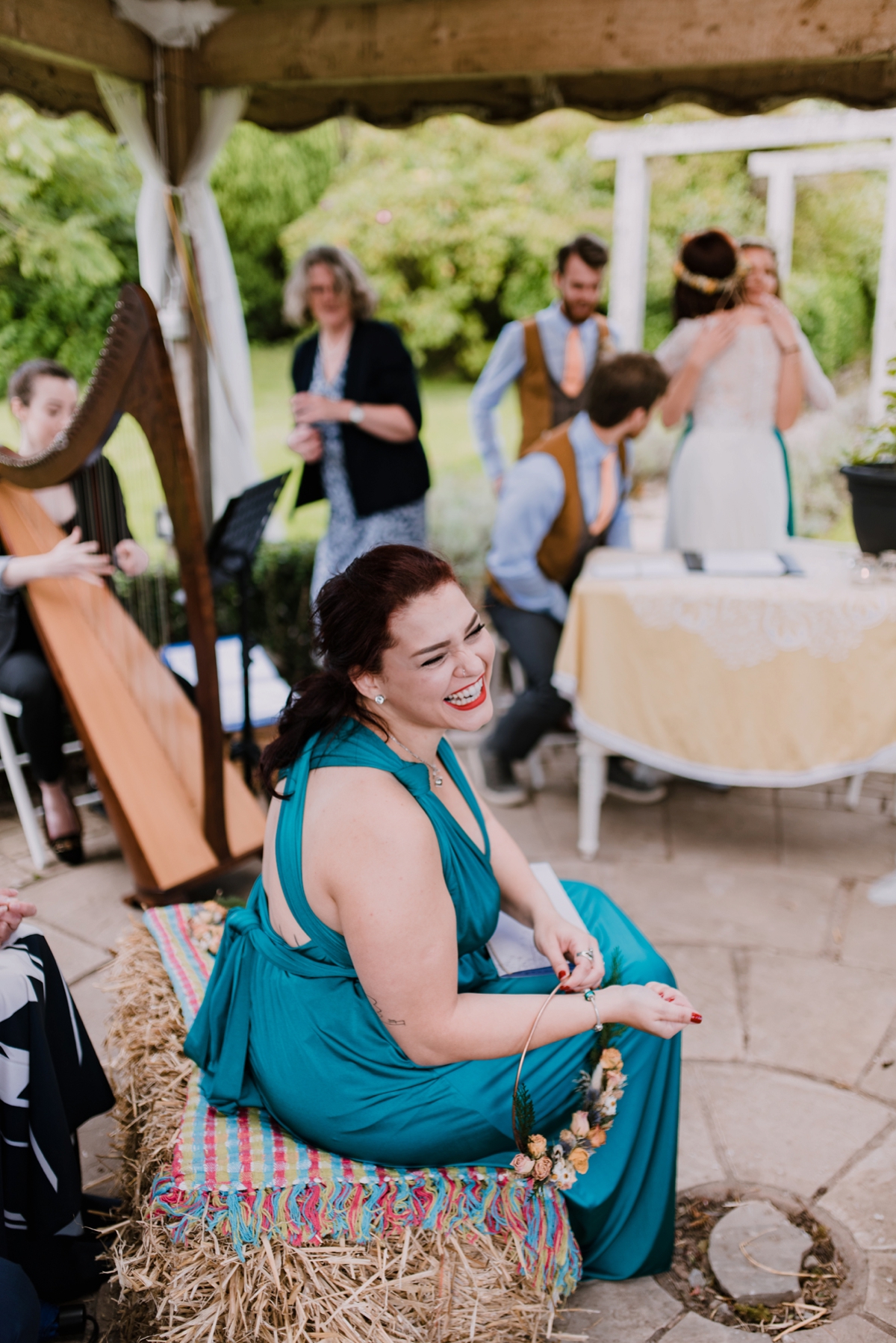 15 Bridesmaids in petrol blue wedding dresses