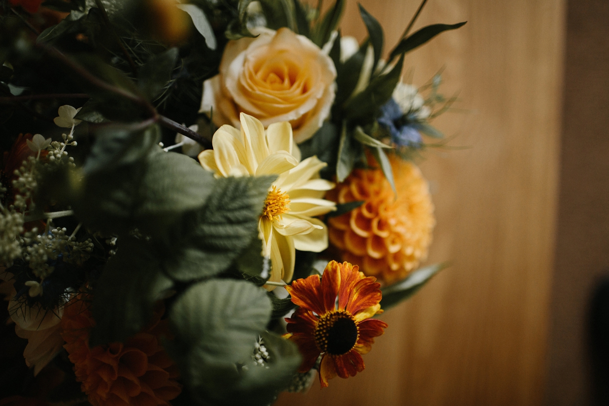 2 Orange and yelow wedding flowers