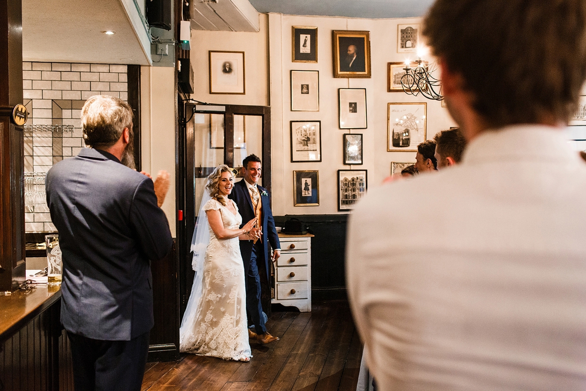 20 Sharon Hoey wedding dress and Mantilla veil - A Sharon Hoey Dress and French Lace Veil for a Glamorous and Elegant City Wedding 20 Sharon Hoey wedding dress and Mantilla veil
