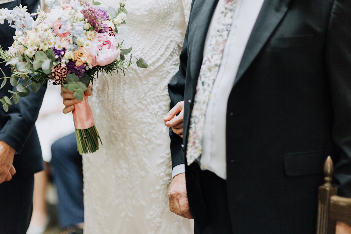 24 Bride and her father arriving at the wedding ceremony