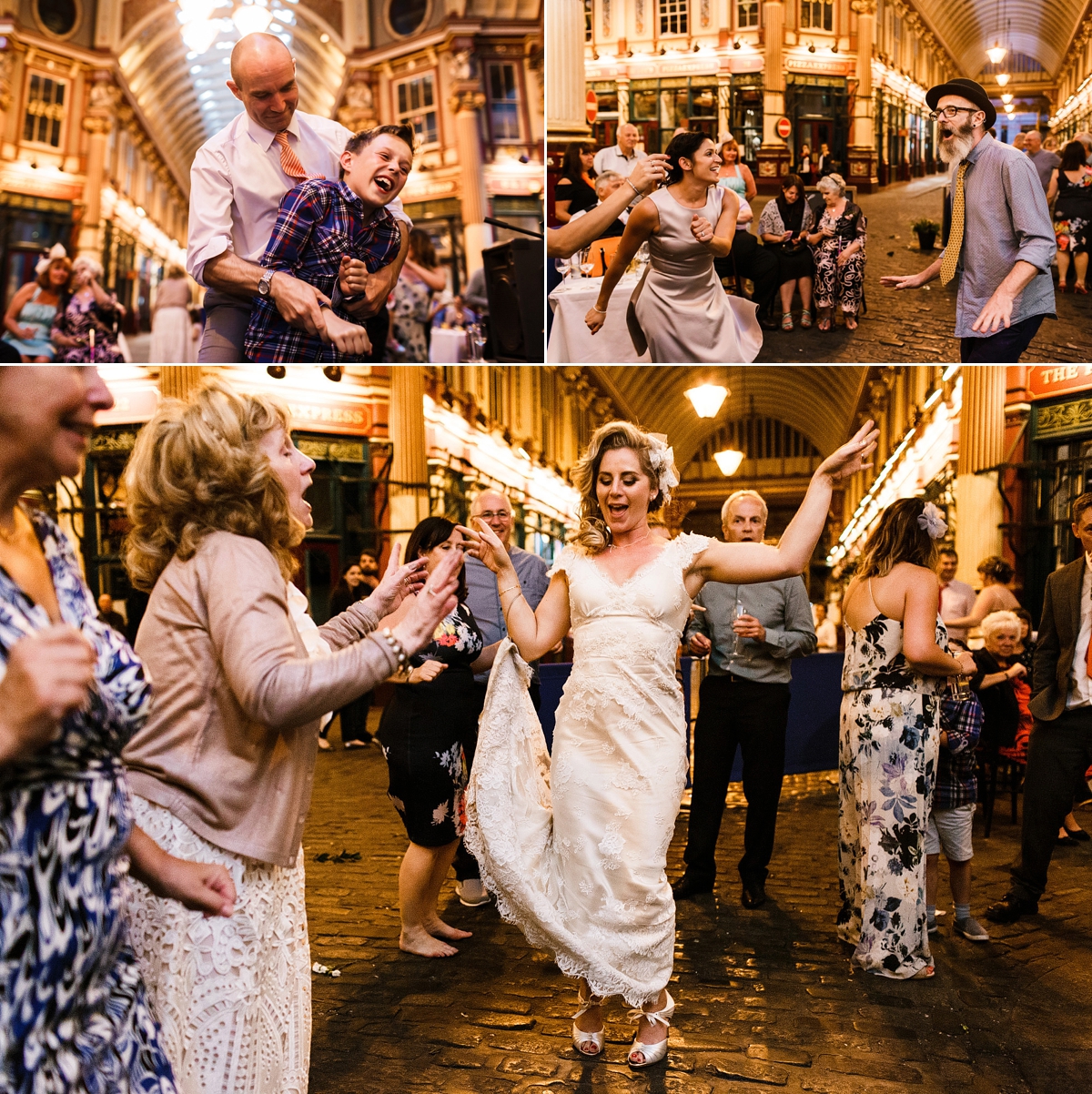 24 Bride on the dance floor - A Sharon Hoey Dress and French Lace Veil for a Glamorous and Elegant City Wedding 24 Bride on the dance floor