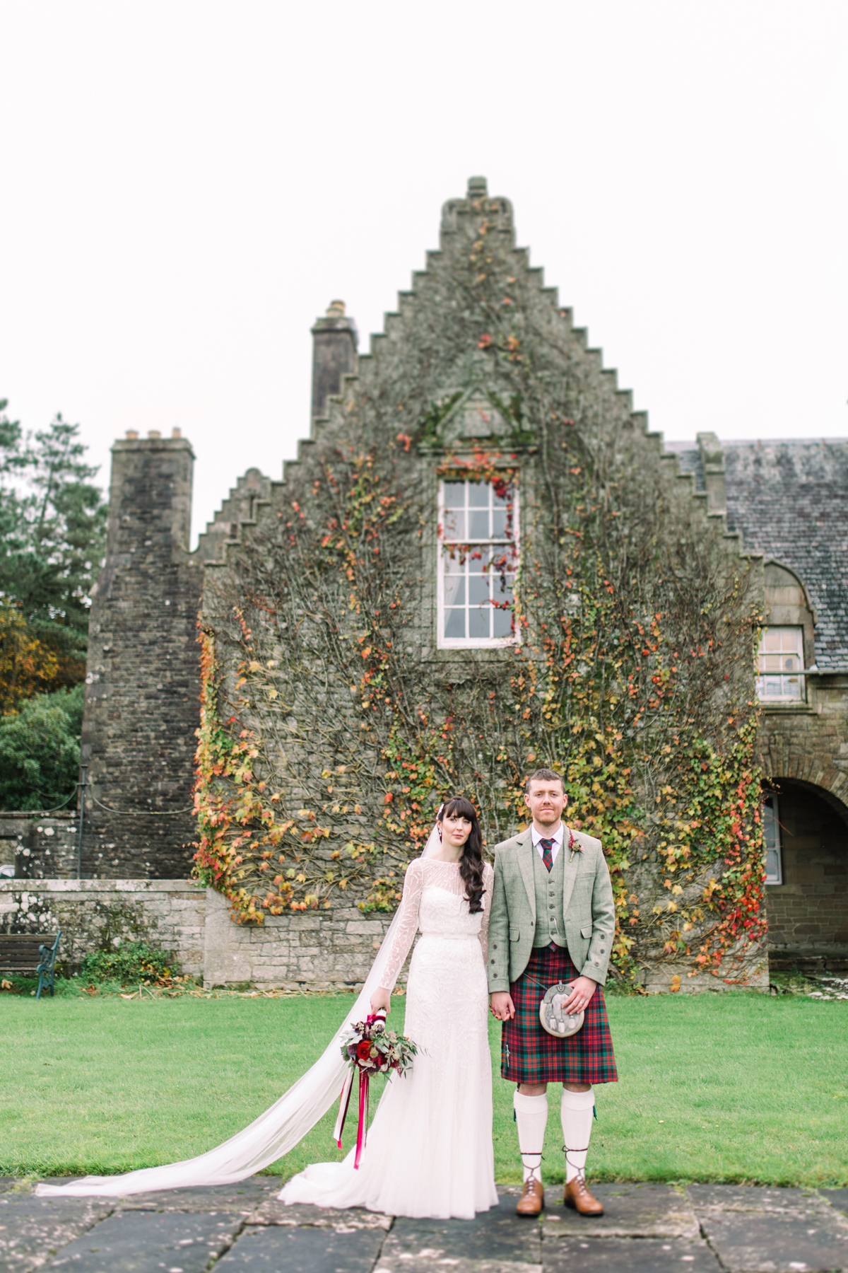 28 Ivy covered walls at Rowallan Castle wedding venue in Scotland
