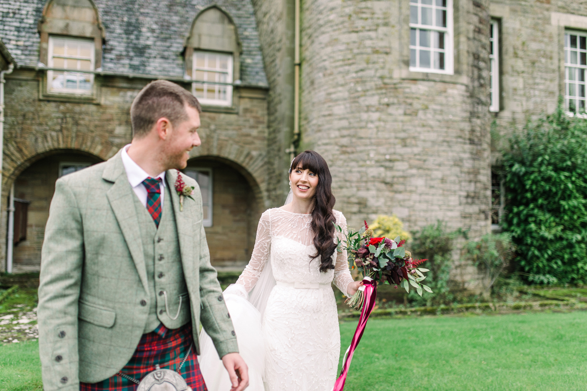 29 Bride and groom at Rowallan Castle