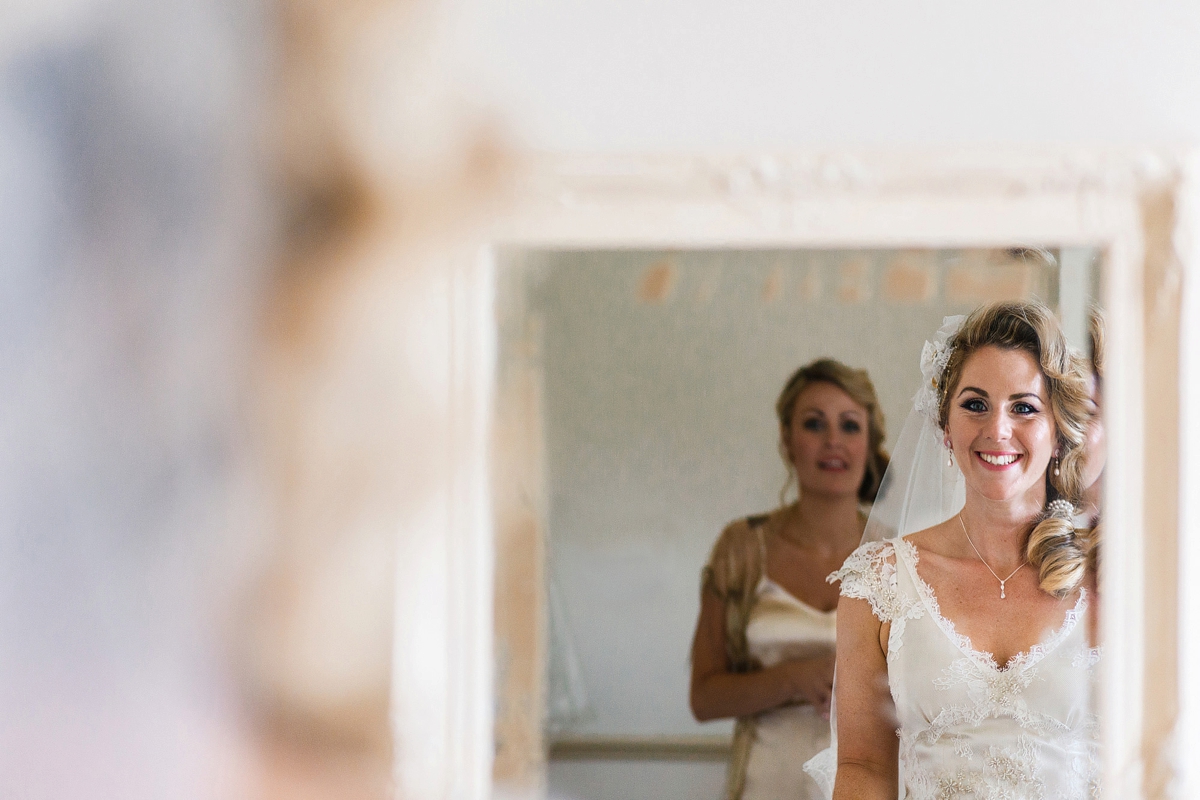 3 Bride wearing s Sharong Hoey dress - A Sharon Hoey Dress and French Lace Veil for a Glamorous and Elegant City Wedding 3 Bride wearing s Sharong Hoey dress
