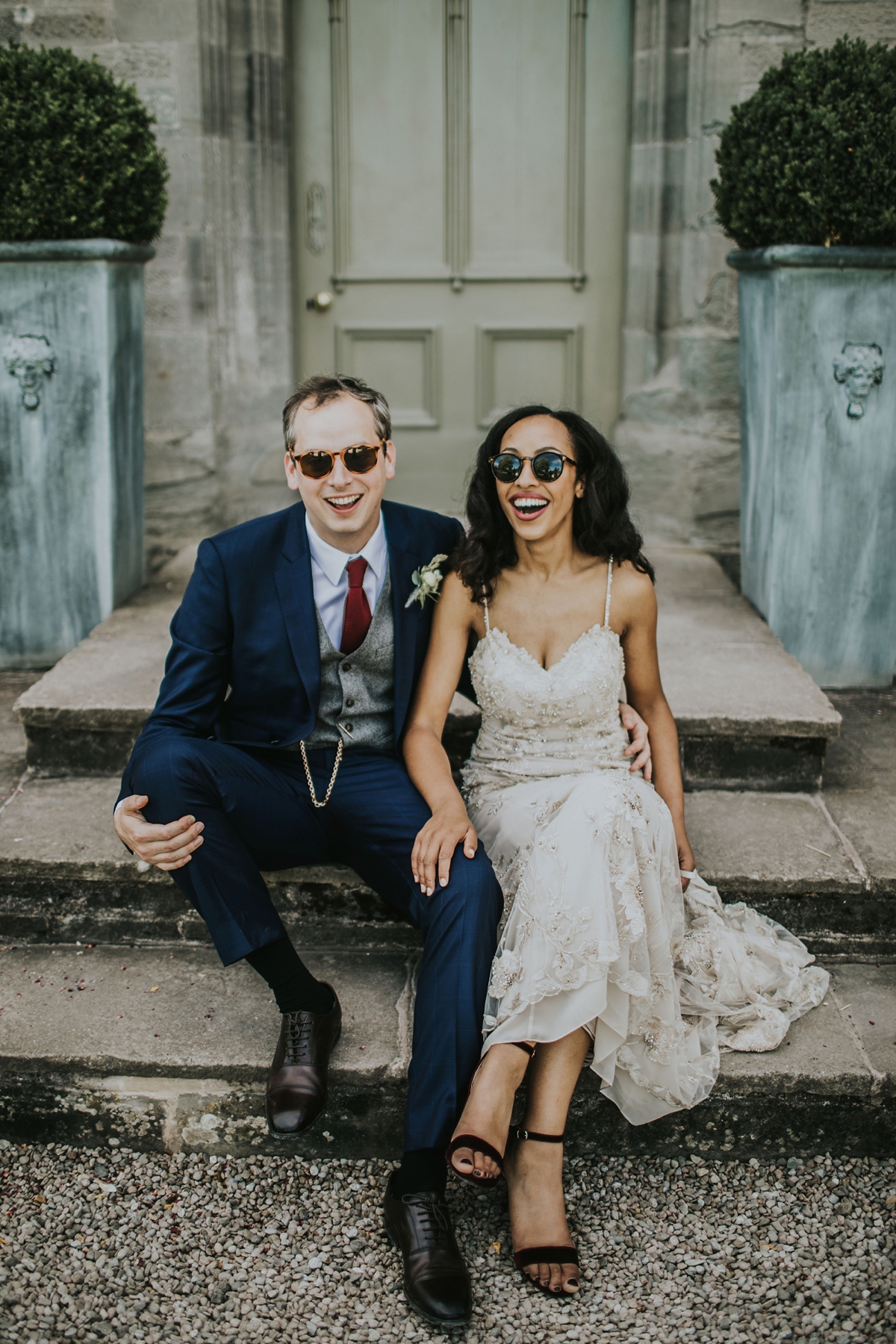 32 Bride of colour wearing Enzoani at her Lemore Manor wedding