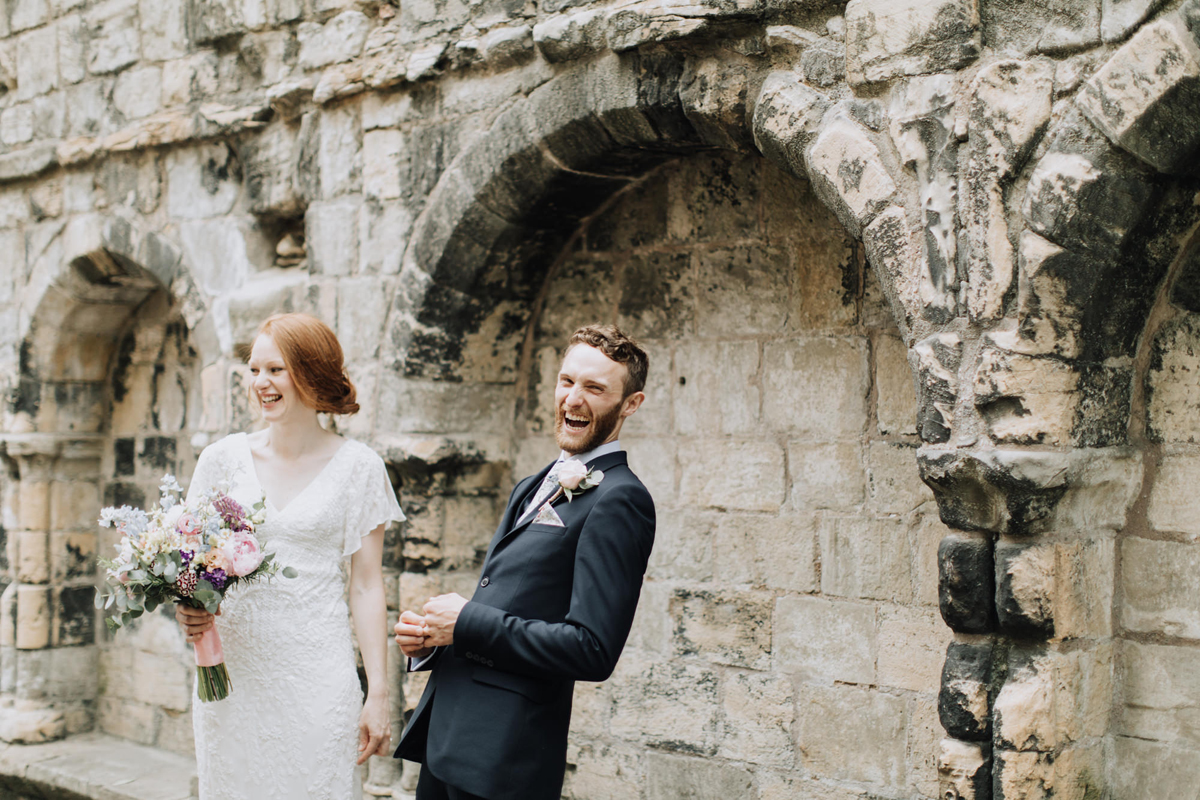 34 Newlywed couple happy and laughing