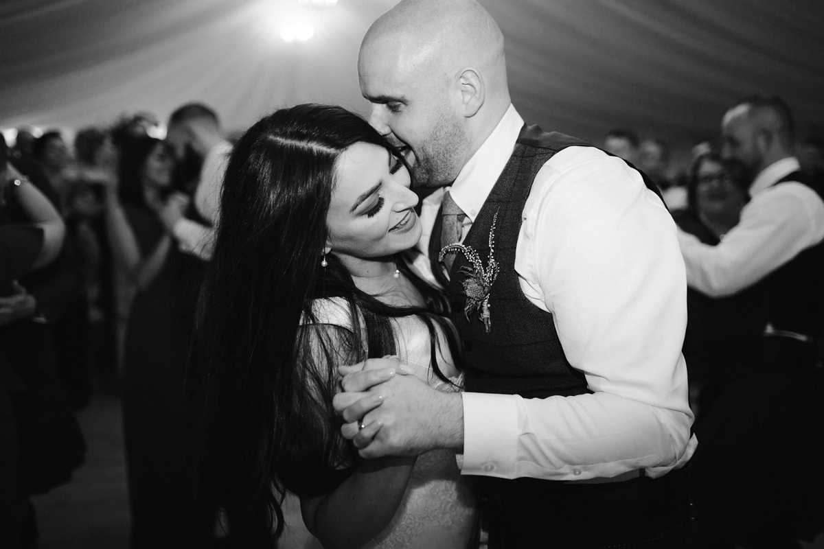 35 Black and white shot of the first dance