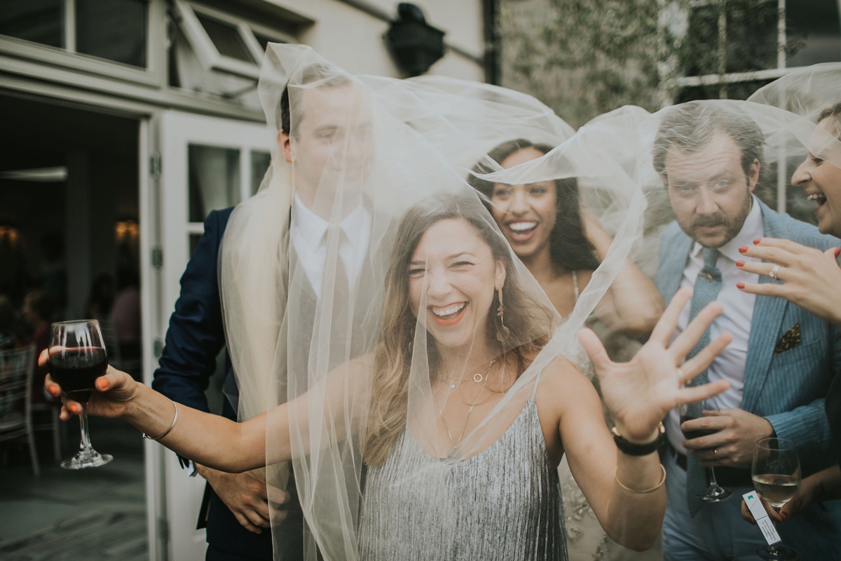 37 Couples playing with the brides veil