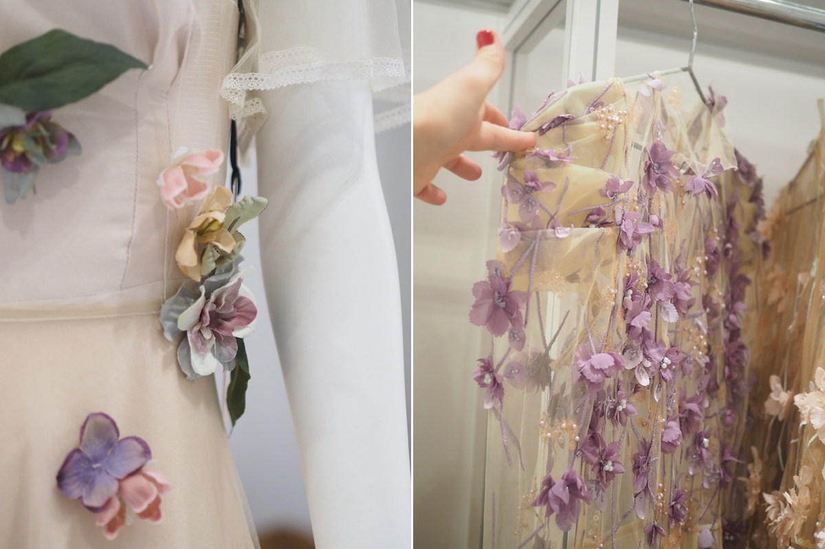 3D floral detail - E&W Couture + Narces