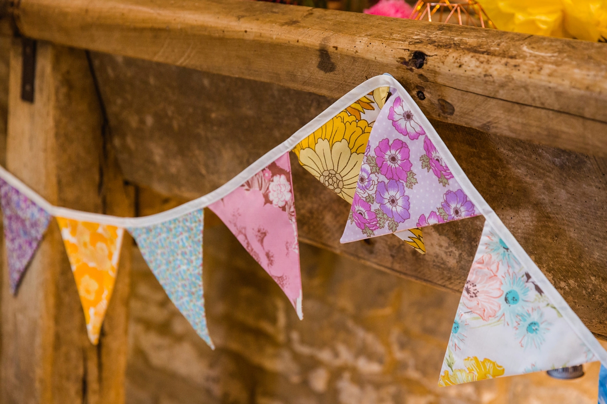 40 Recycled vintage fabric triangle bunting 1