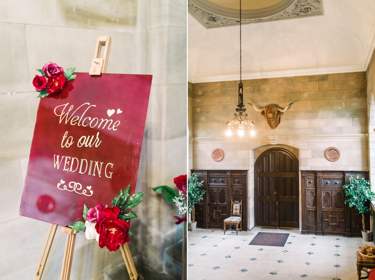 45 Rowallan Castle wedding welcome sign