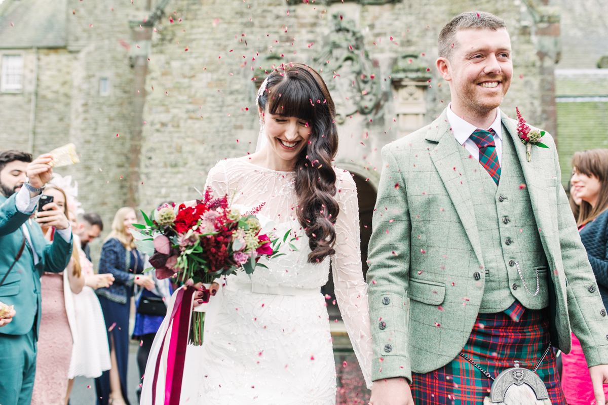 47 Just married couple at Rowallan Castle