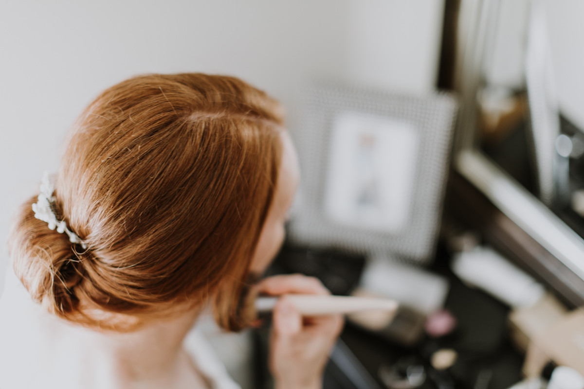 5 Red haired bride with an elegant up do