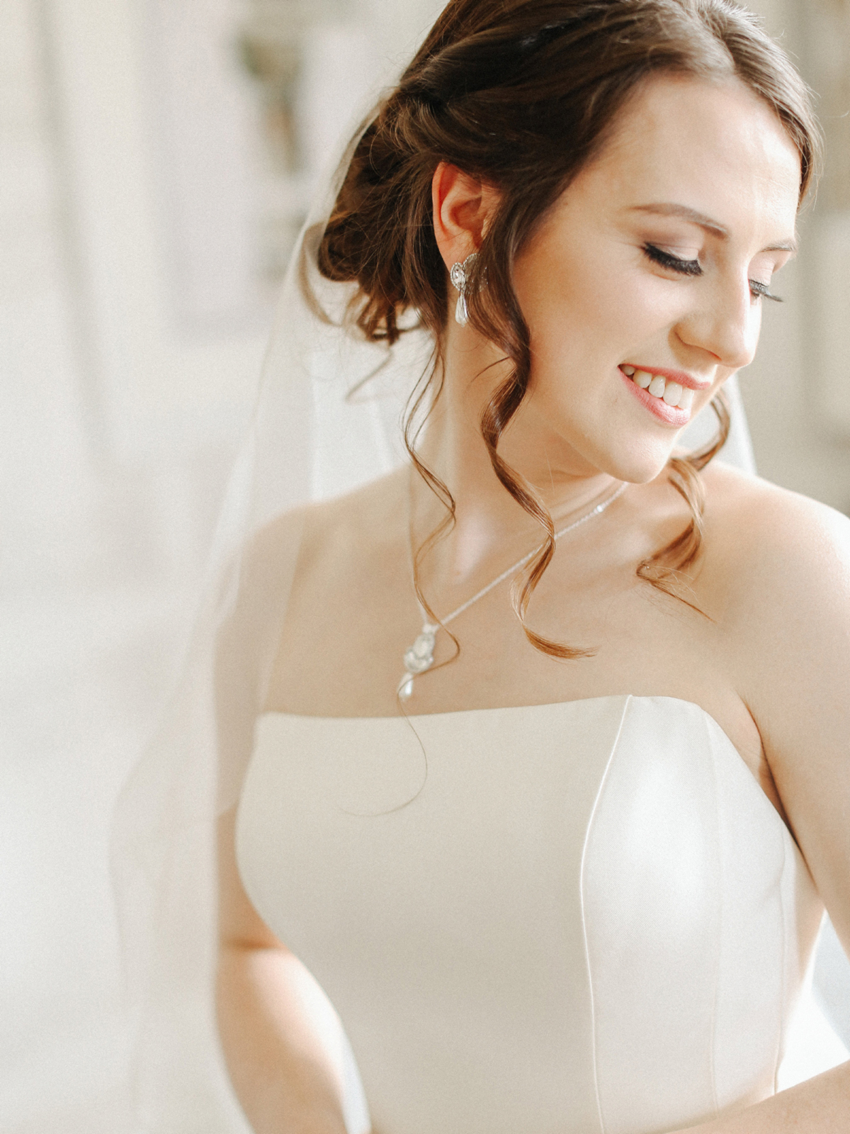 50 A Caroline Castigliano gown for an elegant peach Manor House wedding