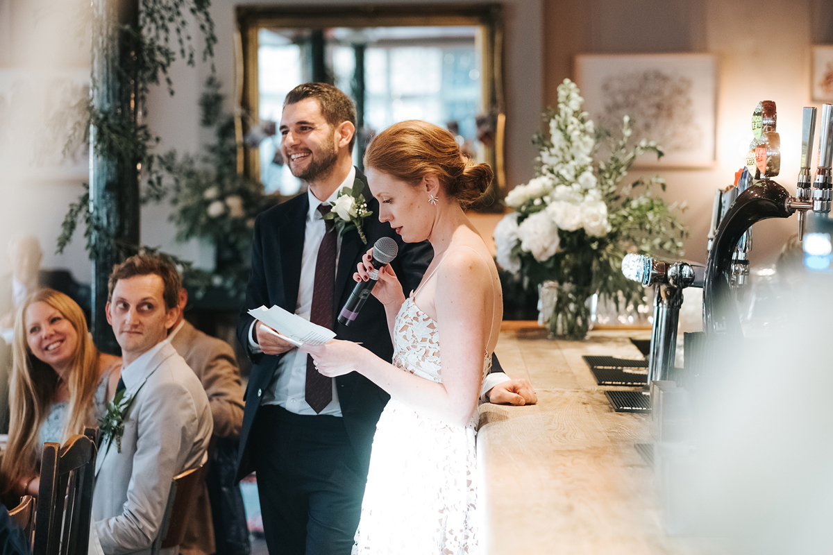 Bride giving a speech