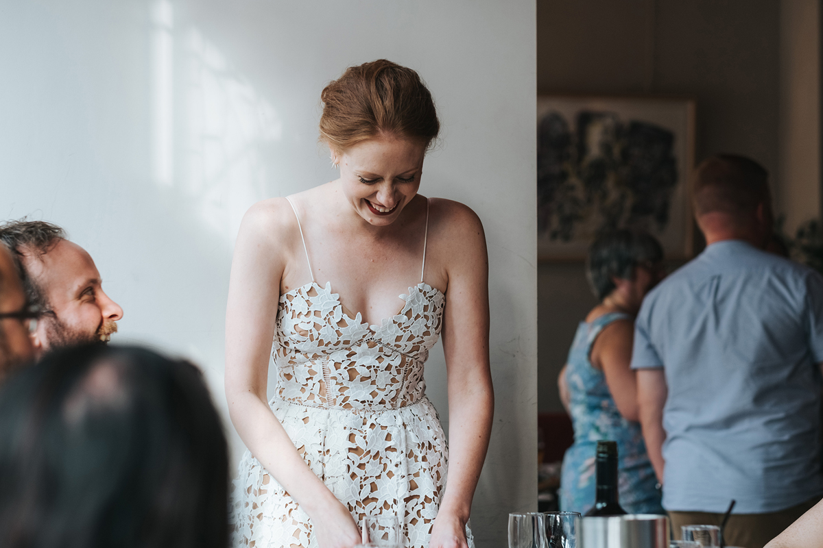 Bride in a Self Portrait wedding dress