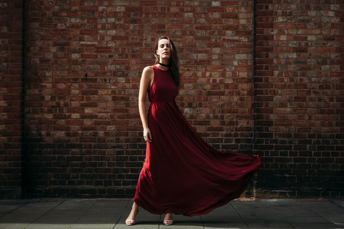 Burgundy bridesmaids dress by Rewritten