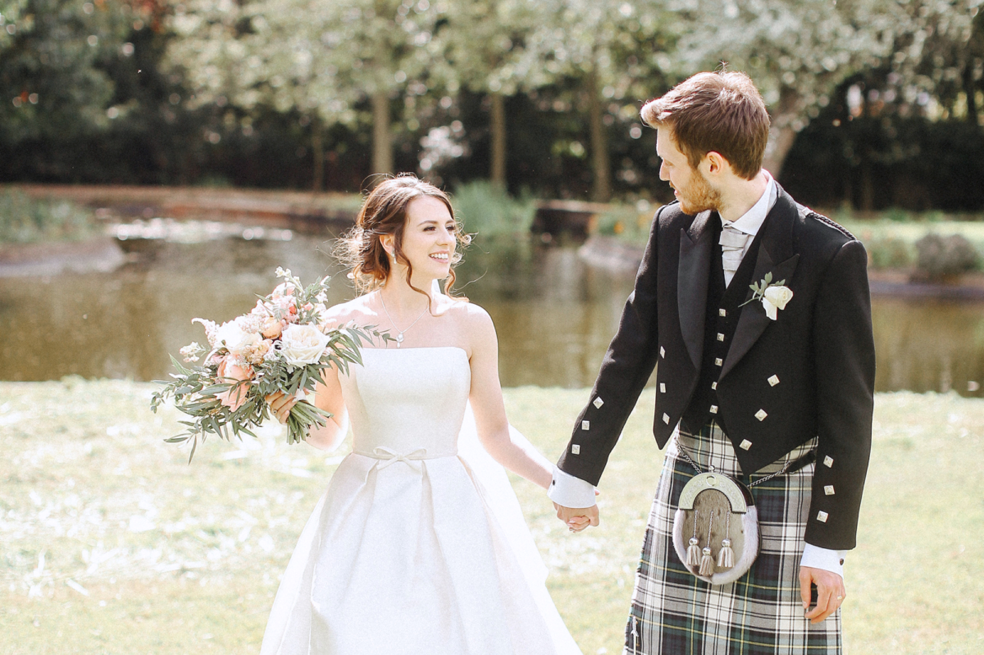 A Caroline Castigliano Gown for a Chic and Classic Manor House Wedding in Shades of Peach 4 Caroline Castigliano wedding dress