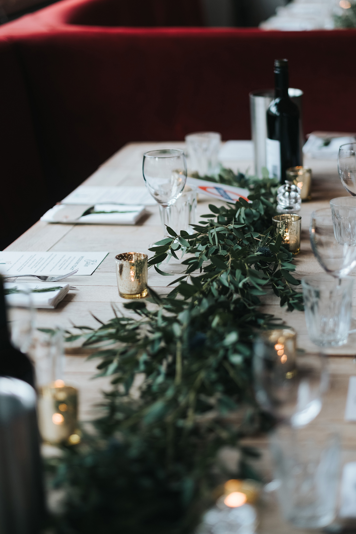 Green wedding table decor