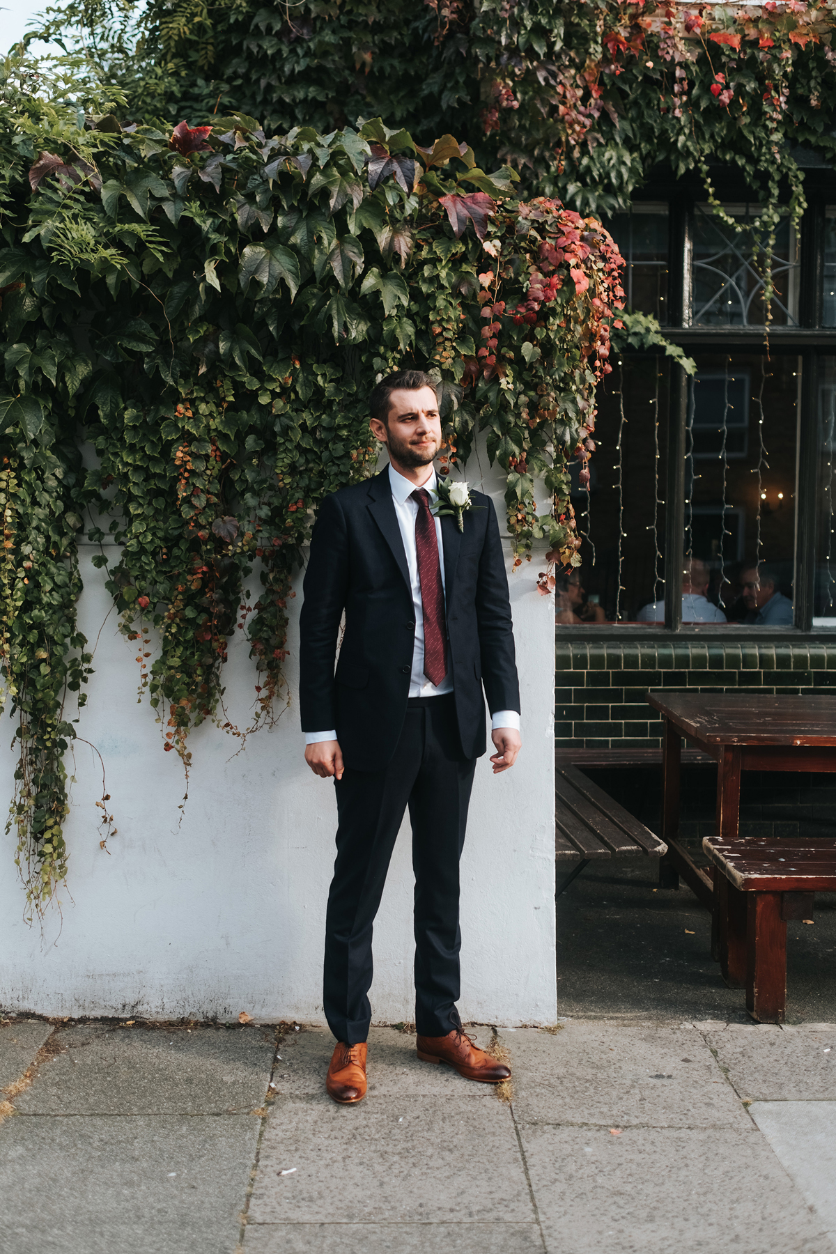 Groom wearing Beggars Run suit